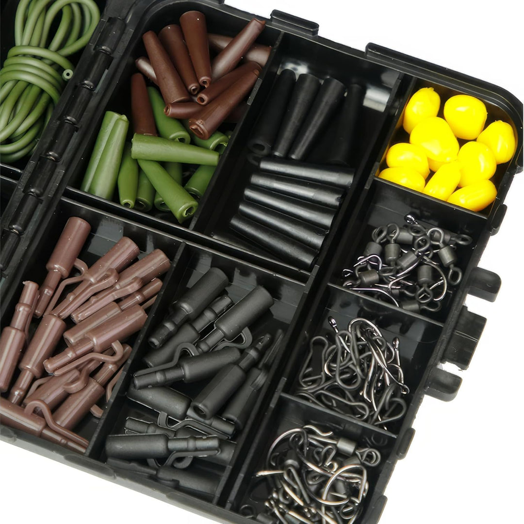 272stk Karpfen Angelzubehör Set, Angelhaken Kit inkl. Jig Haken, Bullet Bass Werfen Sinker Gewichte,