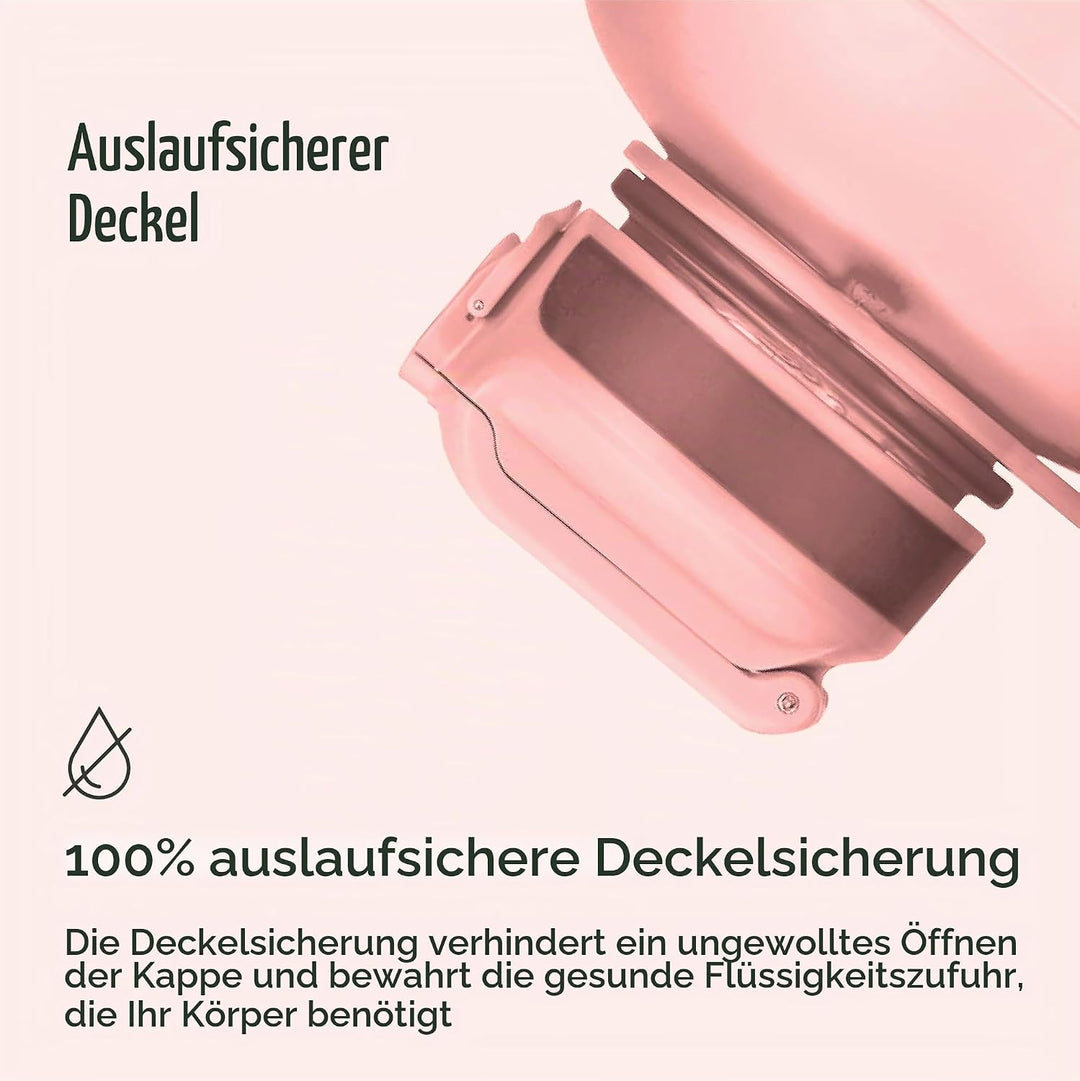 Hydracy Trinkflasche mit Hülle mit Taschen - 2,3L Trinkflasche mit Strohhalm und Henkel - Wasserflas