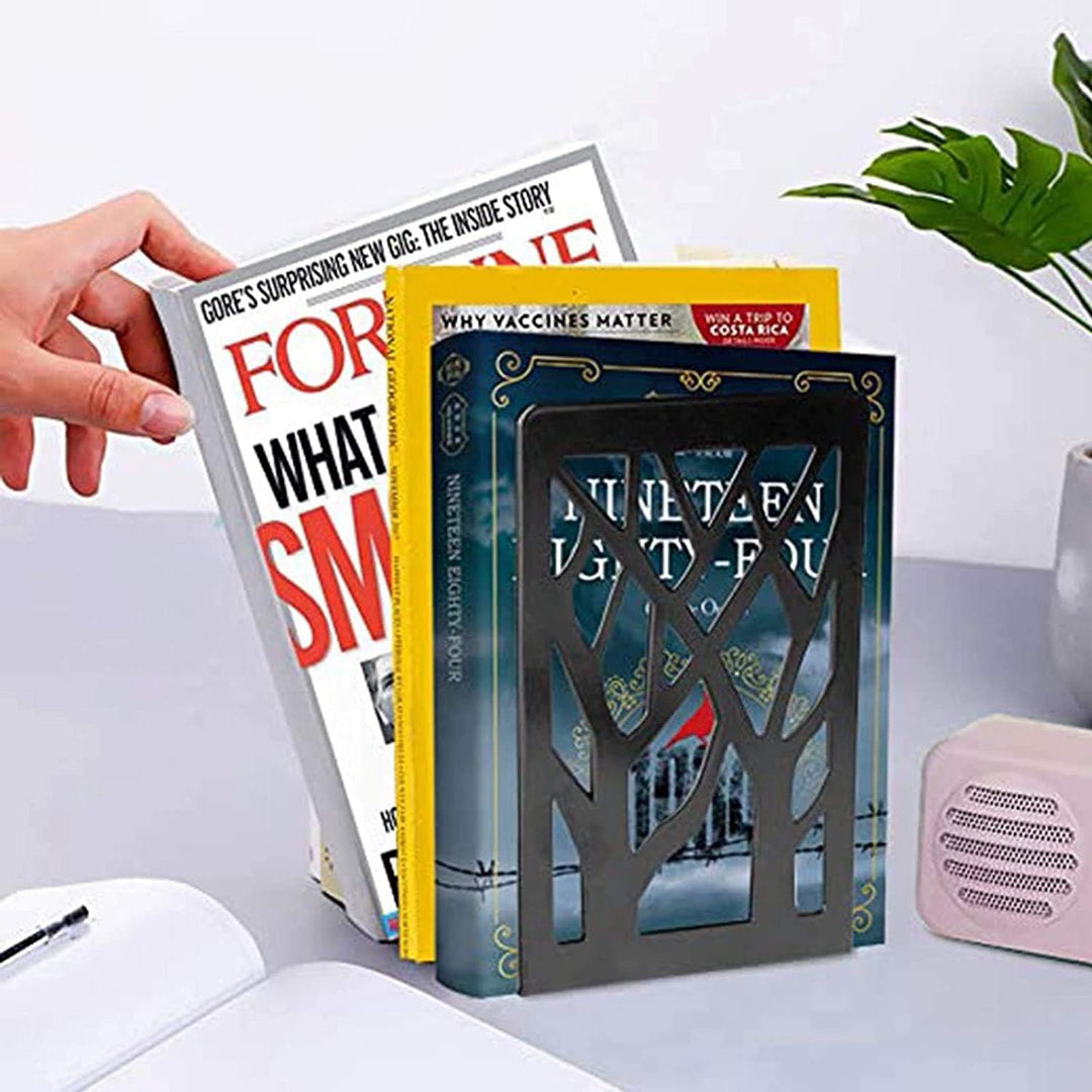 MSDADA Buchstützen, Buchstütze aus Metall Bücher Halter Regal, Bookends Buchstopper, Buchhalterung B