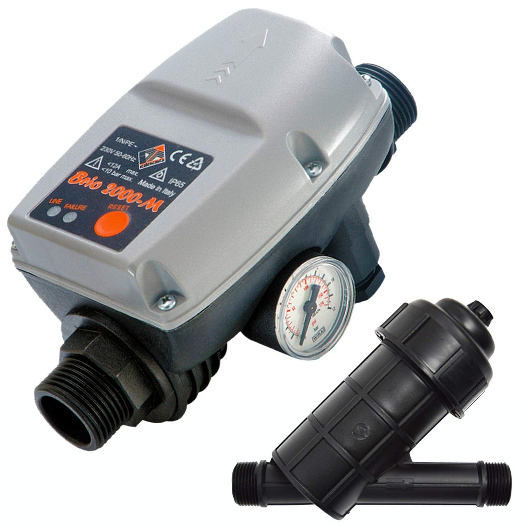 PUMPENSTEUERUNG DRUCKSCHALTER mit KARTUSCHENFILTER Druckwächter Automatic-Controller Durchflusswächt