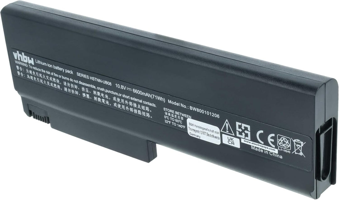 vhbw Li-Ion Akku 6600mAh (10.8V) kompatibel mit Notebook Laptop HP Compaq NC6300, NC6320, NX6330 Ers