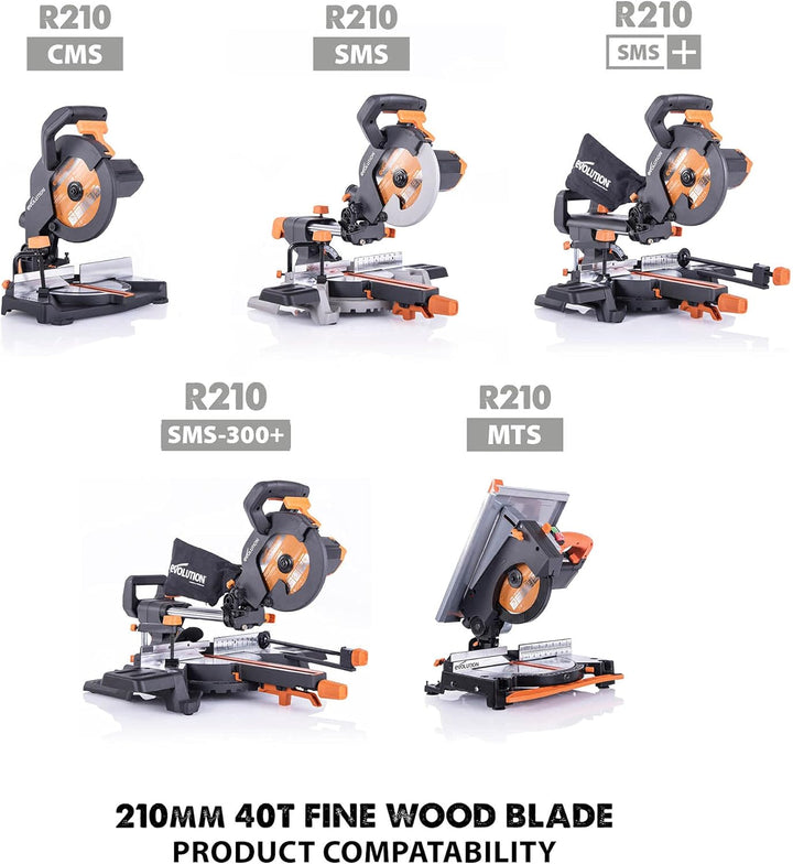 Evolution FW255TCT-60 - 255 mm feines Holzsägeblatt - Hartmetallbestücktes Sägeblatt mit 60 Zähnen l