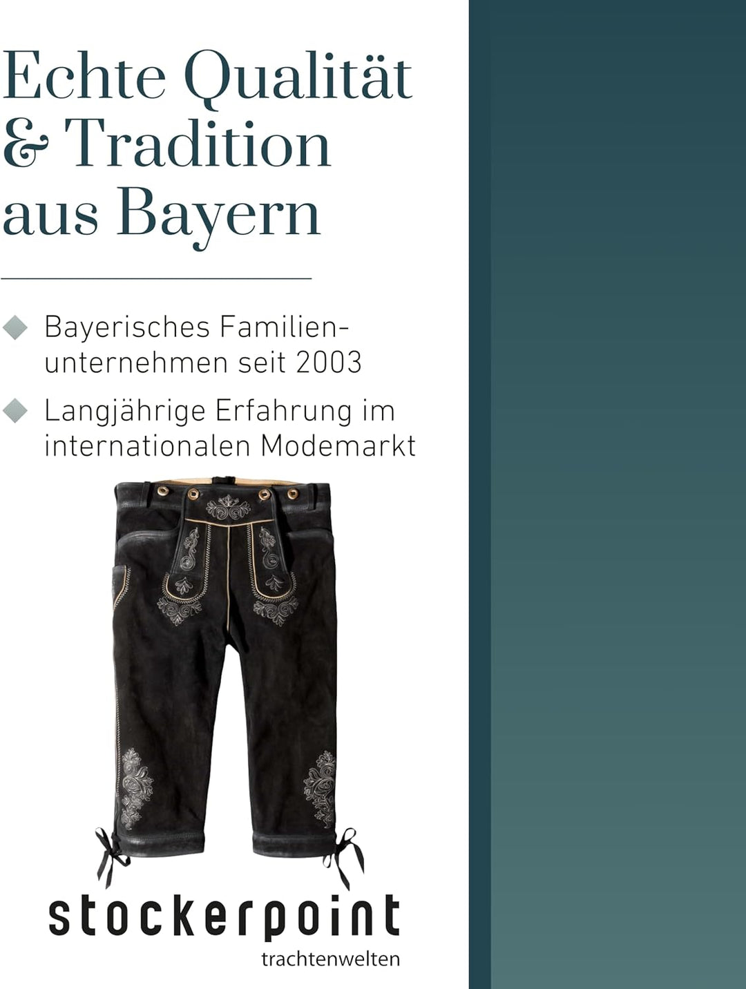 Stockerpoint Herren Trachtenlederhose Justin4 46 Schwarz Gespeckt, 46 Schwarz Gespeckt