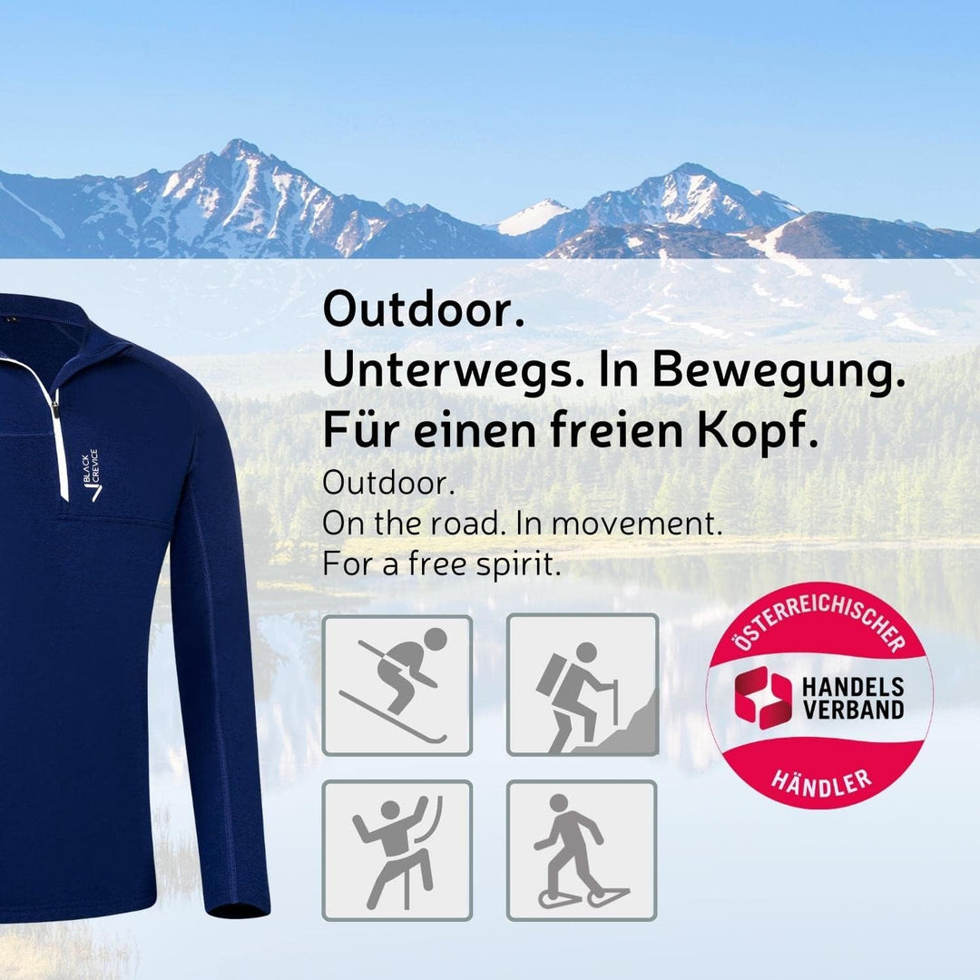 Black Crevice Herren Merino Skirolli I Hochwertiger Merino-Skipullover I Rolli für Herren aus 70% Me