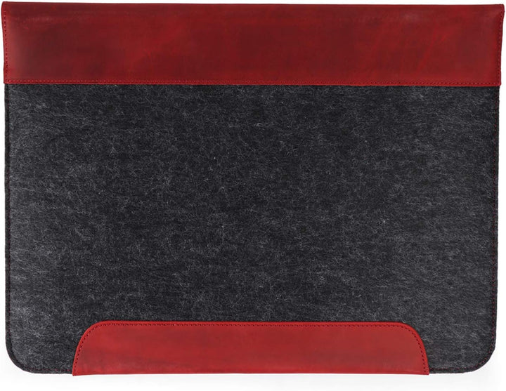 MegaGear MacBook-Tasche aus echtem Leder und Fleece, Laptop-Hülle für MacBook Pro und MacBook Air Hü