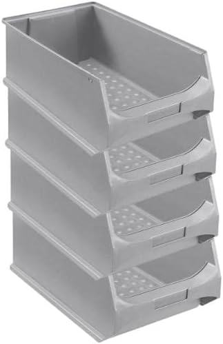 SuperSparSet 4x Graue Sichtlagerbox 5.0 | HxBxT 20x30x50cm | 21,8 Liter | Sichtlagerbehälter, Sichtl