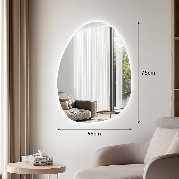 Trintion LED Badspiegel mit Beleuchtung Badezimmer Wandspiegel Badezimmerspiegel Anti-Beschlag mit T