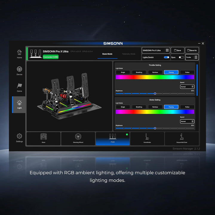 SIMSONN PRO X Ultra Hydraulische Sim-Racing-Pedale für PC, Professionelle Lastzelle Rennsimulator Pe