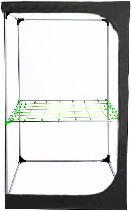 Scrog Netz 120×120 cm Basic | Für Ø 16 mm Zeltstangen (6×6 Raster) | Flexibles Pflanzenstütznetz für