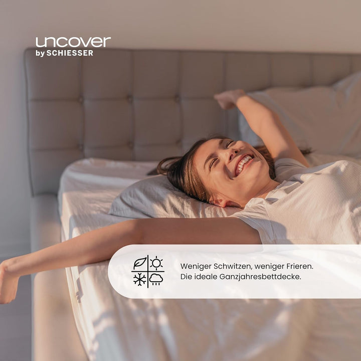 uncover by Schiesser Ganzjahresdecke Chelsea - warm und leicht zugleich, Made IN Europe, Grösse:135