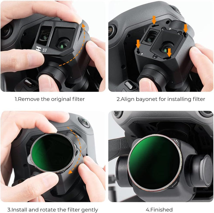 K&F Concept DJI Mavic 3 Filter,Variabler ND Filter ND64-1000,6-10 Stop Graufilter kompatibel mit DJI