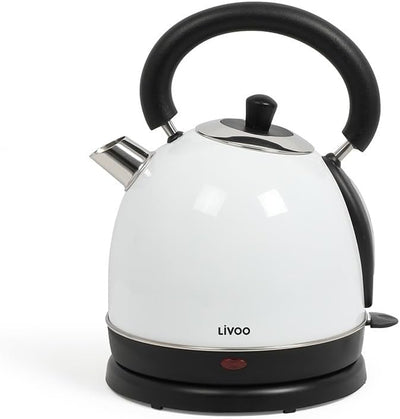 LIVOO DOD136W Frühstücksset, Vintage, Wasserkocher und Toaster,, Weiss