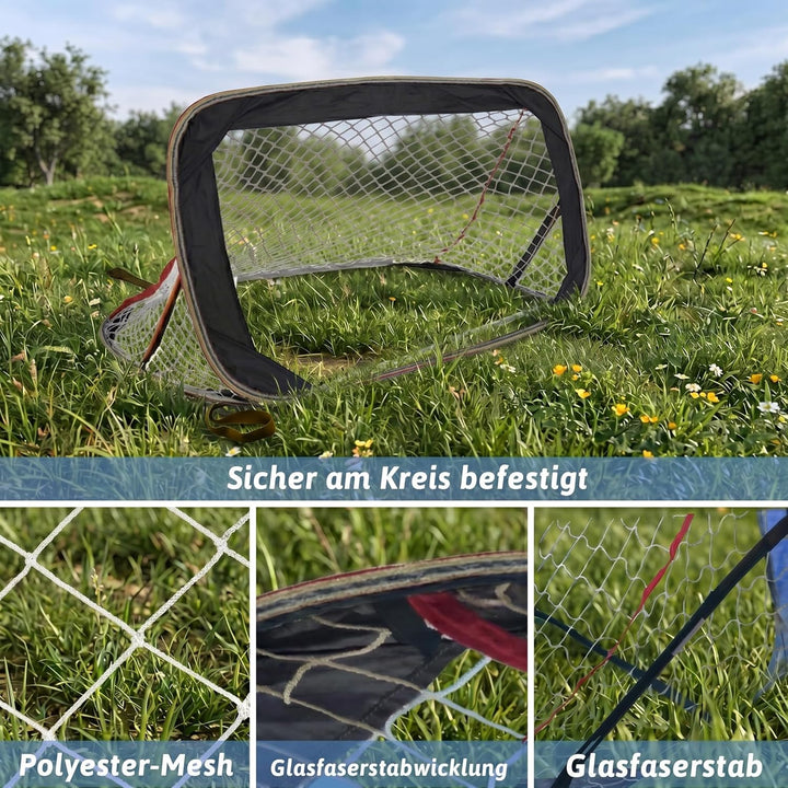 Pop-Up Fussballtor: 2 Set schnell faltbar leicht tragbar Indoor Outdoor Kinder Garten Training Übung