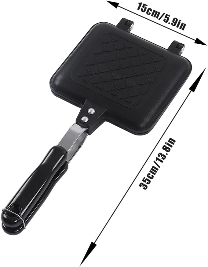 Doppelseitige Sandwichpfanne Aluminium Antihaft-Gitter 35x15cm | Gleichmässige Wärmeverteilung hitze