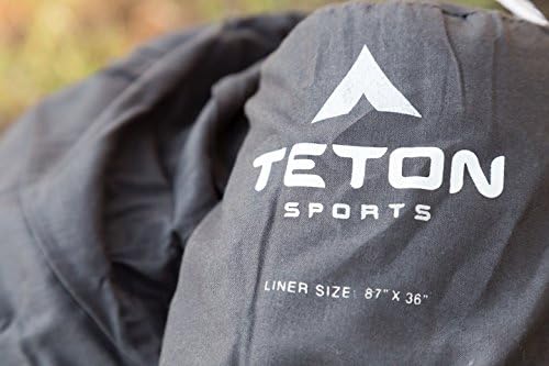 Teton Sports Schlafsack Liner; inklusive Stuff Sack Baumwolle, XL, 221 x 91,5 cm (87 x 36 Zoll), Bau