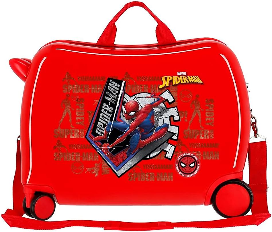Marvel Great Power Kinderkoffer, 50 x 38 x 20 cm Kinderkoffer Rot, Kinderkoffer Rot