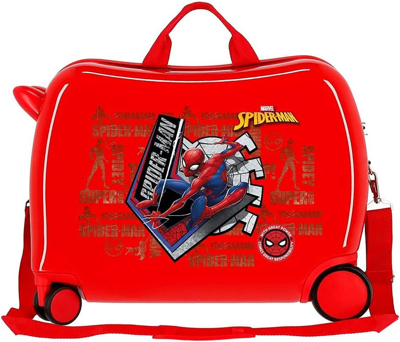 Marvel Great Power Kinderkoffer, 50 x 38 x 20 cm Kinderkoffer Rot, Kinderkoffer Rot