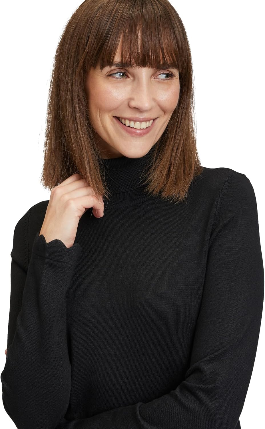 Betty Barclay Damen Feinstrickpullover mit Wellenstruktur 46 Schwarz, 46 Schwarz