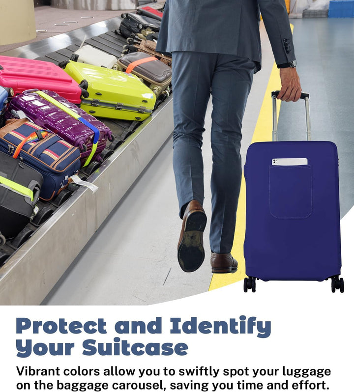 Morbuy Elastisch Kofferschutzhülle, Gross Kofferhülle Blau mit Reissverschluss, Suitcase Luggage Cov