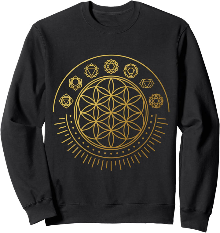 Goldene Blume des Lebens Chakra Sweatshirt