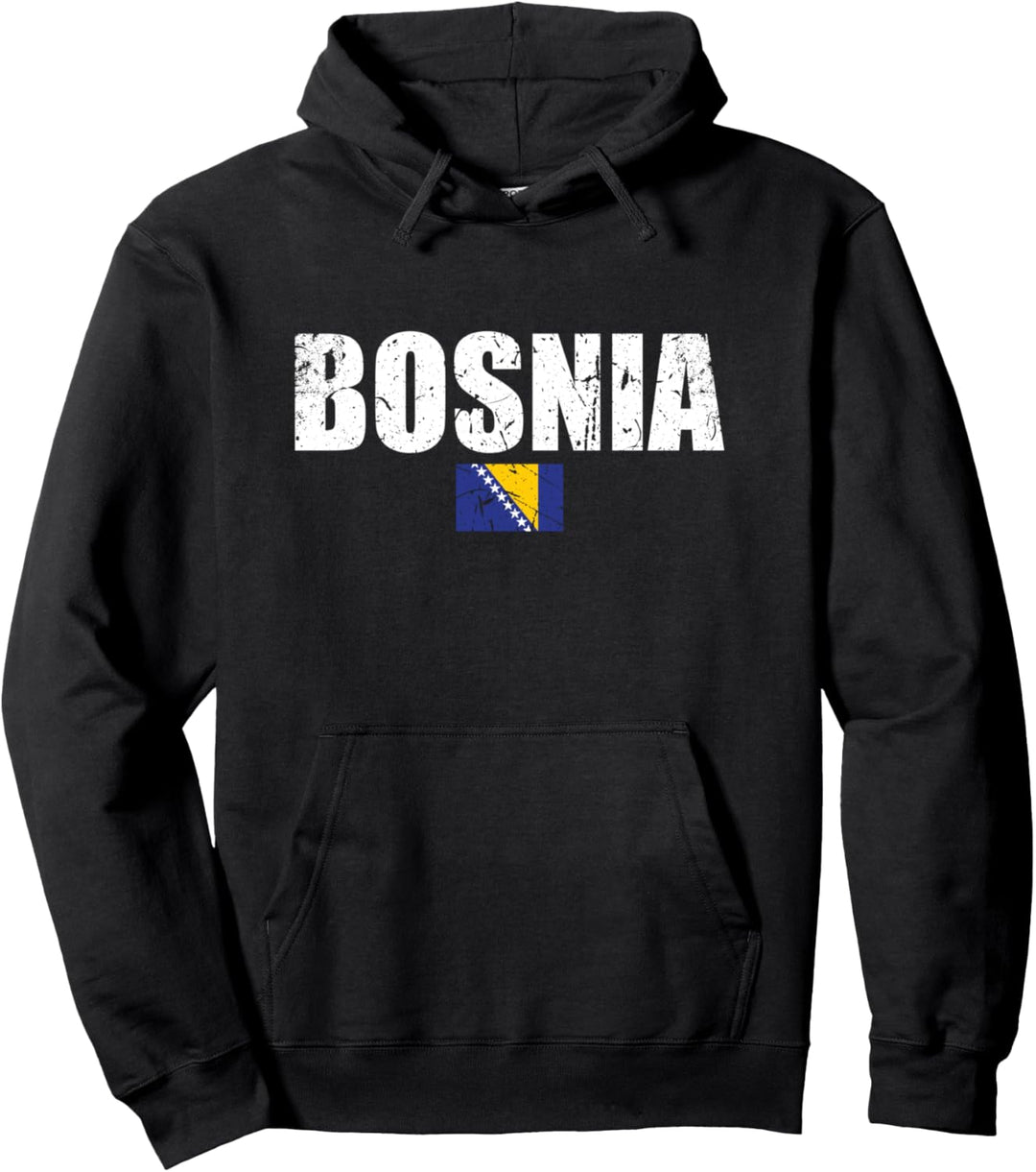 Bosnia Vintage Bosnien Bosnische Flagge Stolzer Bosnier Pullover Hoodie