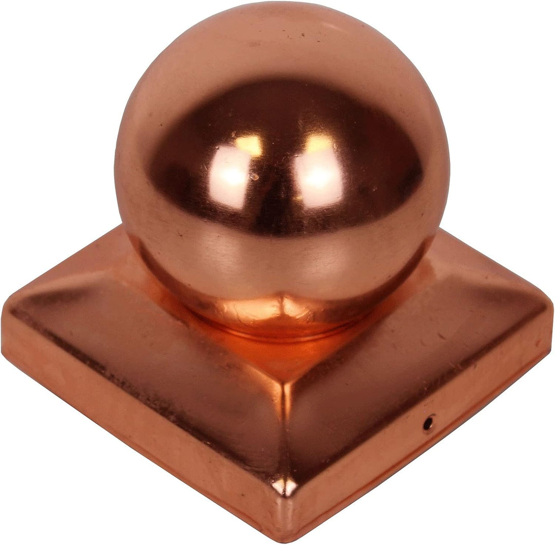Baumarktplus 10x Pfostenkappe Kupfer Abdeckkappe für Pfosten Kugel 101 mm 10x10 cm