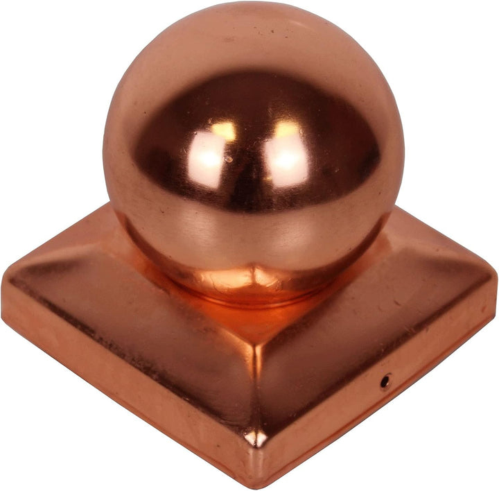 Baumarktplus 10x Pfostenkappe Kupfer Abdeckkappe für Pfosten Kugel 101 mm 10x10 cm