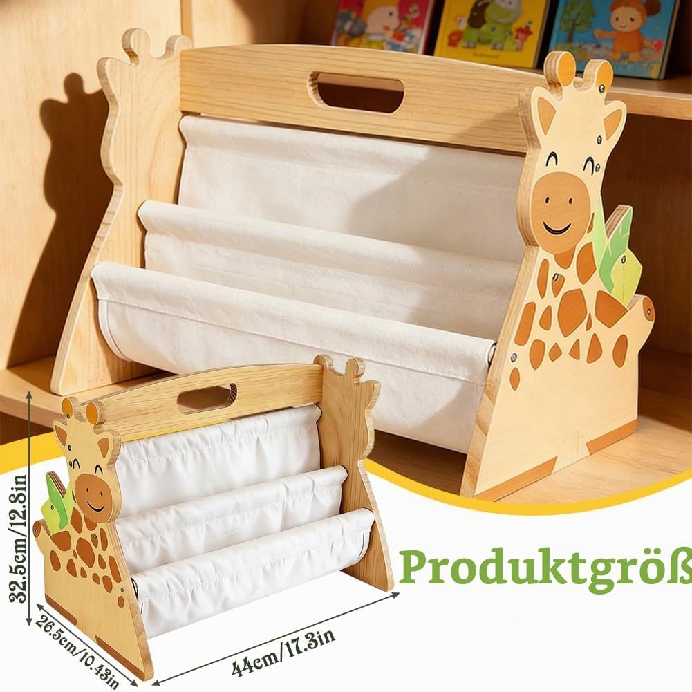 Bücherregal Kinder, Ddoppelseitiges Bücherregal Holz, Montessori Kinderrega, Bücherkiste Kinder mit