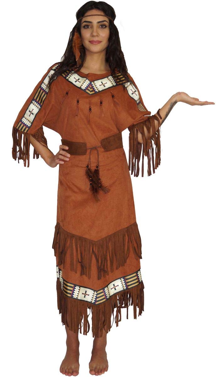 MAYLYNN Kostüm Indianerin Indianer Indianerkostüm Noya, Damen Grösse M