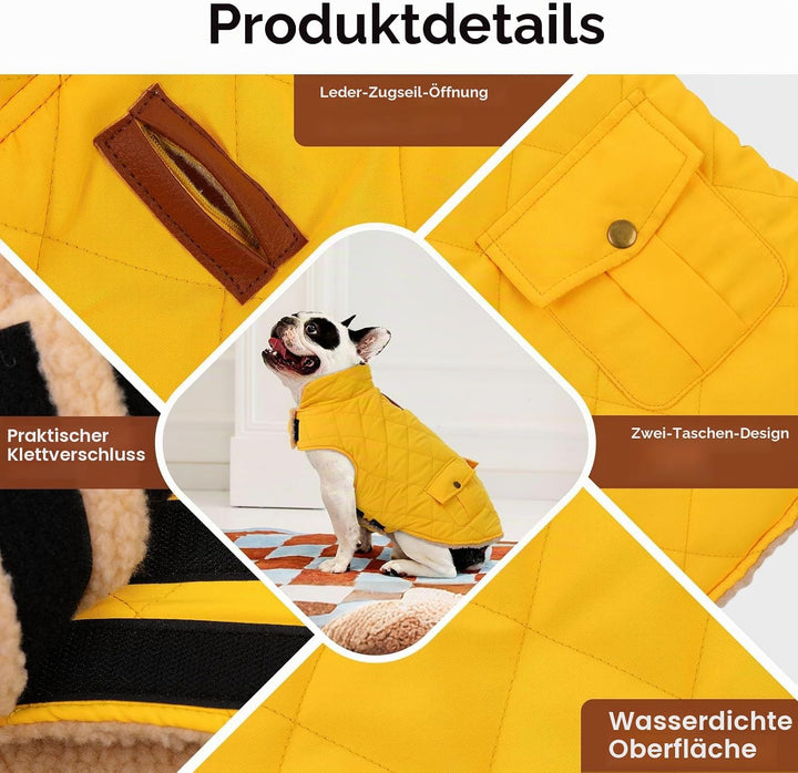 Wintermantel Hundemantel, Warme Winterjacken mit Fleece für Hunde,Hundejacke Hundekleidung Hundepull