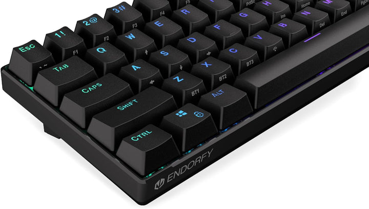 ENDORFY Thock Compact Wireless Red, Compact 60% Mechanical Keyboard, Wireless Modes, Hot-swappable S