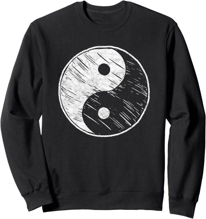 Vintage Yin Yang Sketch Minimalist Simple Graphic Sweatshirt