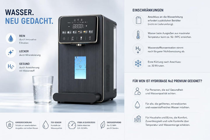 Osmoseanlage Mowo Aqua Wasserfilter Trinkwasser, Auftisch, Keine Installation, Heisswasserspender, U