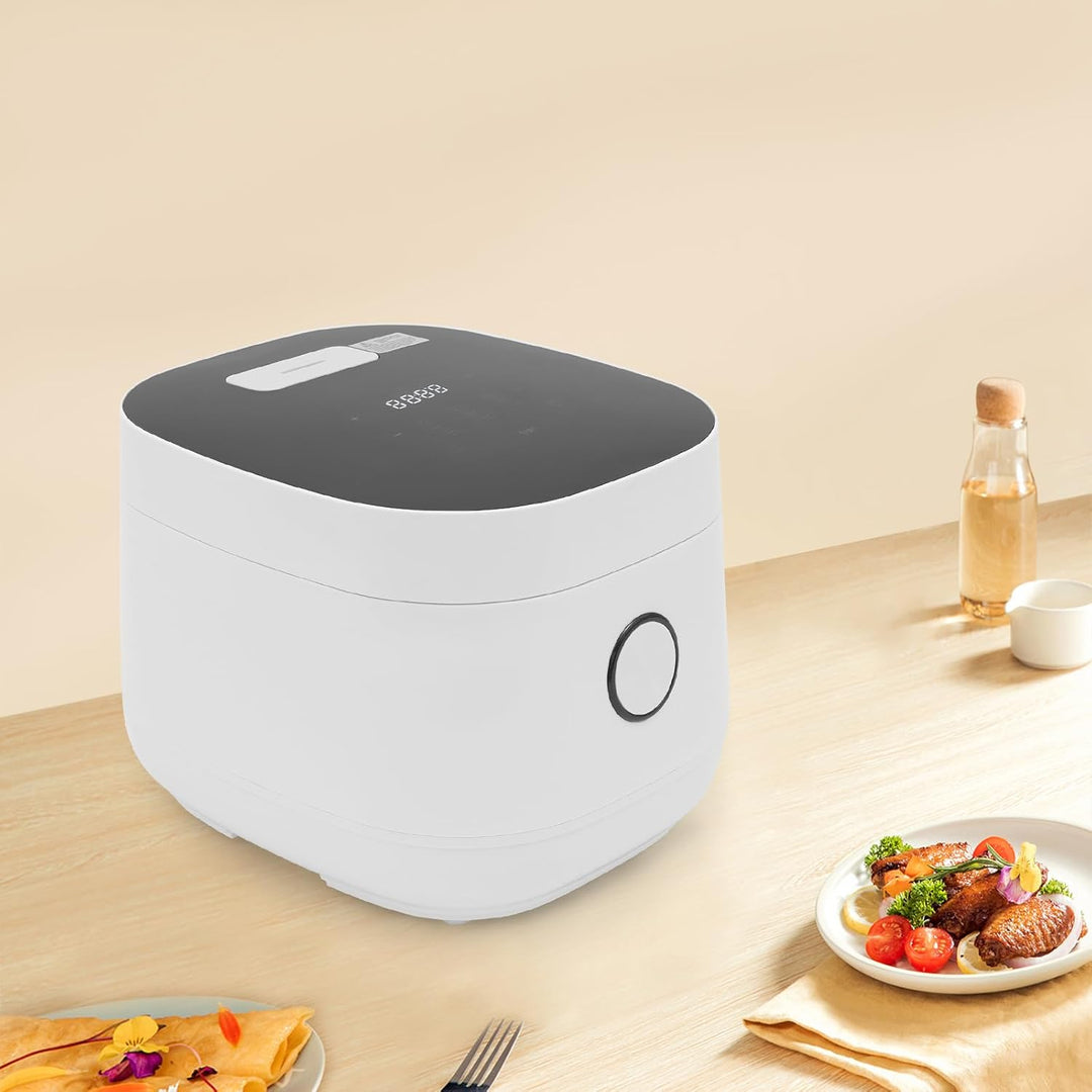 Elektrischer Mini Reiskocher 5L Multikocher mit 24h Timer, Antihaft-Innentopf und Dampfkorb, kompakt