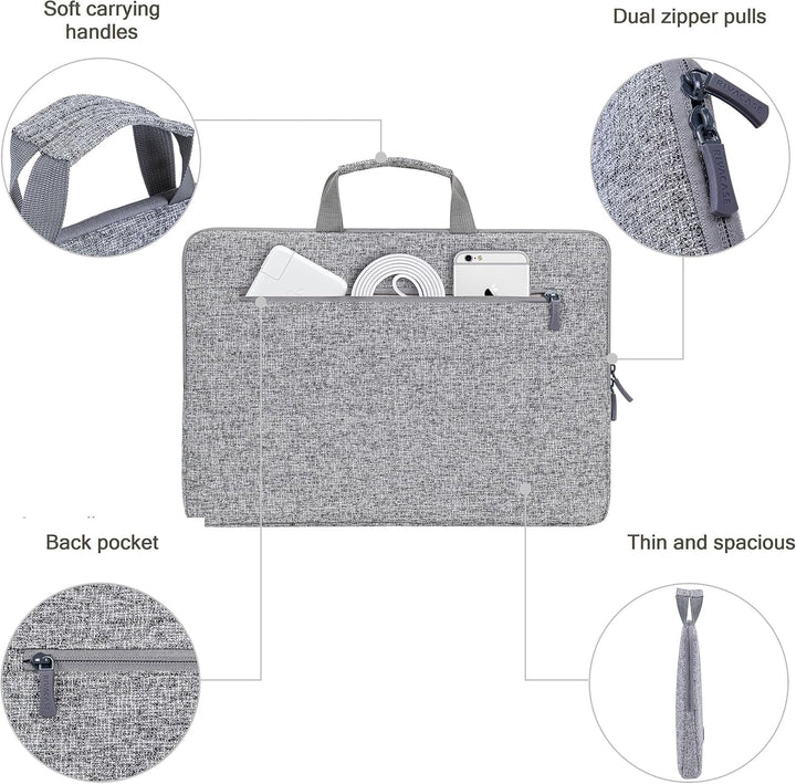 Rivacase Laptophülle mit Griffen bis 15.6" Sleeve - wasserdichte und ultraleichte Notebooktasche - k