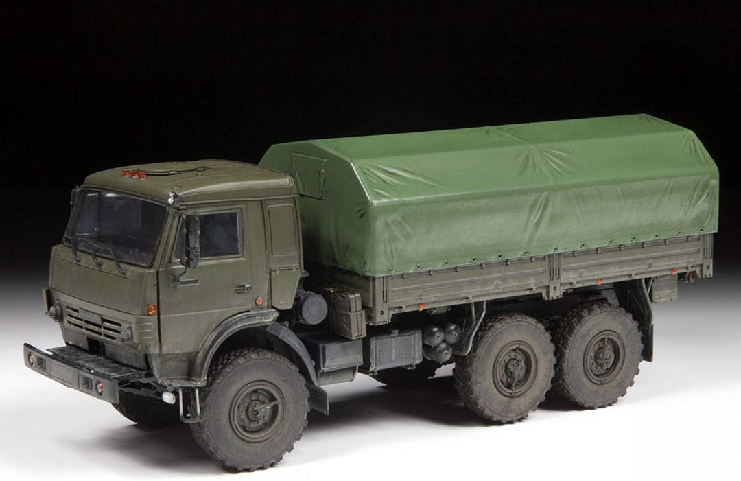 Zvezda 3697 Kamaz Plastikmodellbau 500783697-1:35 5350 Mustang-Plastikbausatz-Modellbausatz-Zusammen