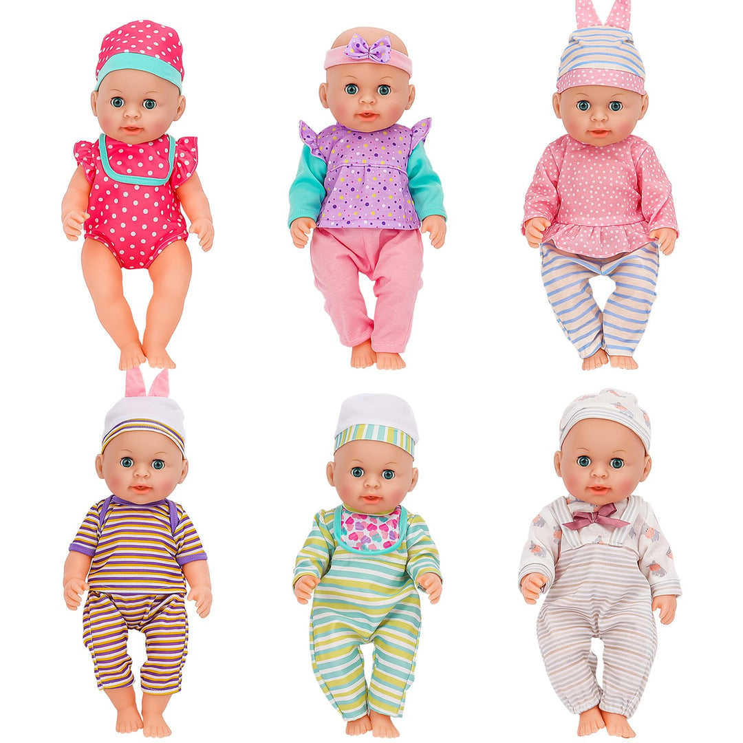 deAO 6 Puppenkleider Set, Puppenkleidung Outfits für 30 cm 33CM 35CM 36CM Neugeborene Babypuppen Jun