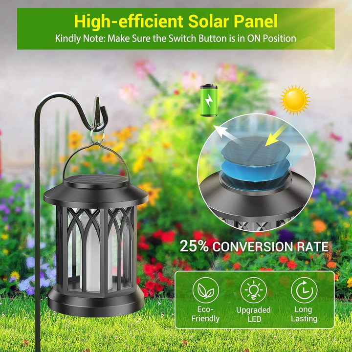 Garten Solarlampen für Aussen Hängend, GEARLITE 2 Stücke Solar Laternen für Draussen mit Realistisch