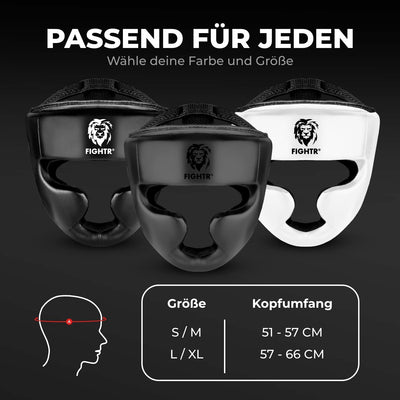 FIGHTR® Kopfschutz mit bestem Sitz für maximalen Schutz | Boxhelm für Sparring | Verstellbare Grösse