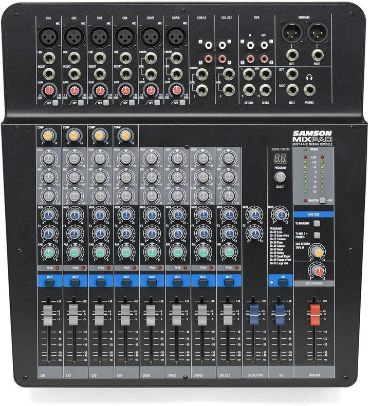 Samson Mixpad MXP144FX 14-Channel Analog Stereo Mixer with Effects and USB