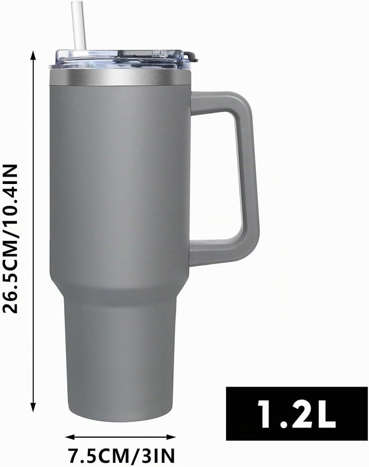 HNCY Thermobecher mit 2-in-1-Deckel 1180ML, Kaffeebecher to go Thermo, Trinkbecher mit Deckel und St