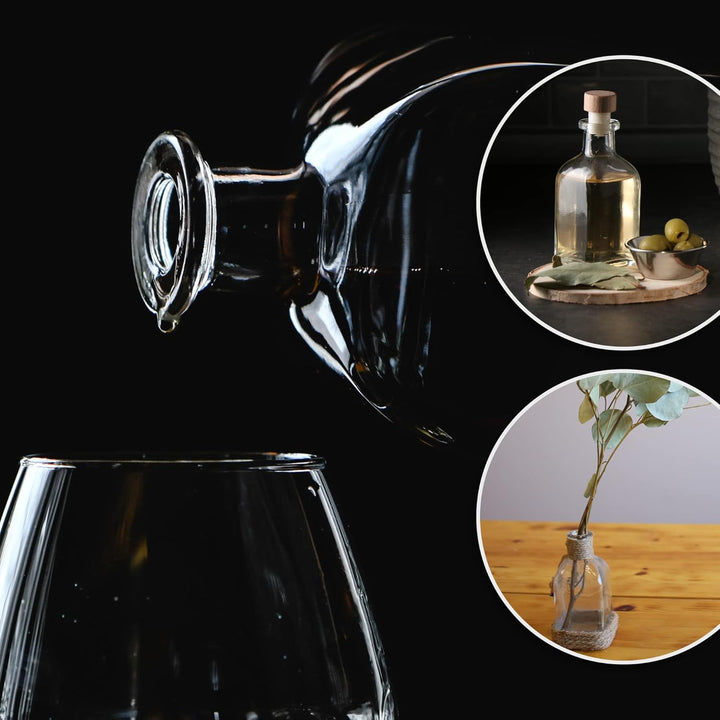 COM-FOUR® 6x Glasflasche 120 ml mit Korken - leere Flasche mit Korkenverschluss - Glasbehälter zum B