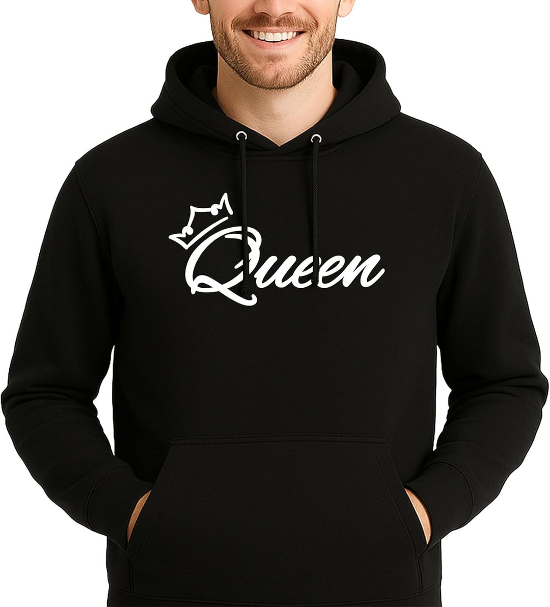 huuraa Unisex Hoodie Queen Krone Pullover Vegan Grösse S-3XL mit Motiv Hochzeits Geschenk Idee für F