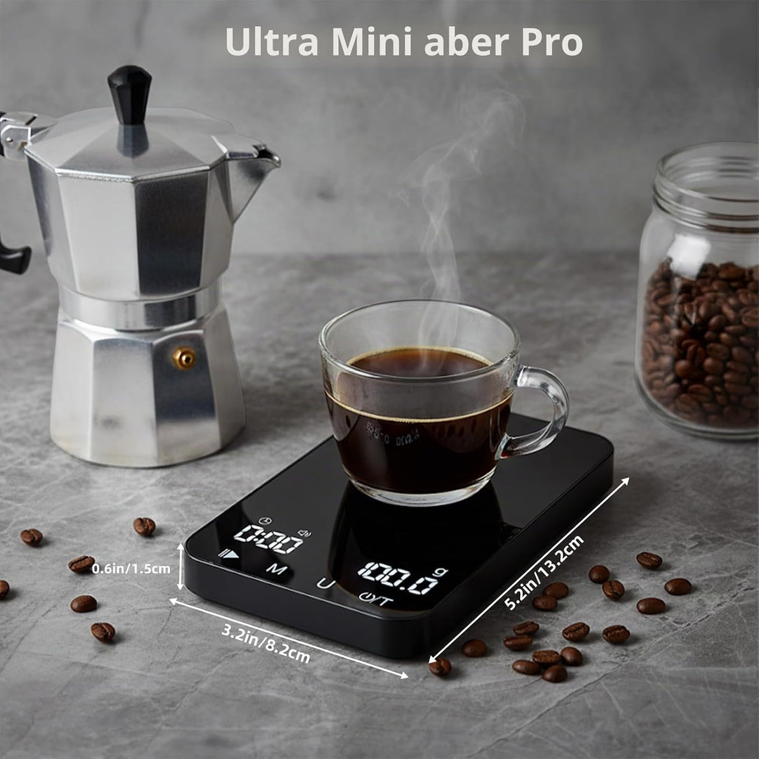 Diyife Rechteckige Kaffeewaage mit Timer, 2kg/0,1g Hochpräzise Digitale Waage - 6 Einheiten, 2 Timer