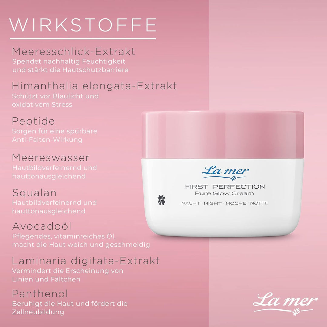 La mer First Perfection Pure Glow Cream Nacht - Regenerierende Nachtcreme - Anti Aging Wirkung - Feu