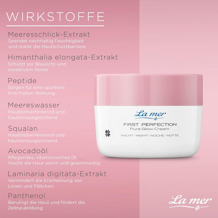 La mer First Perfection Pure Glow Cream Nacht - Regenerierende Nachtcreme - Anti Aging Wirkung - Feu