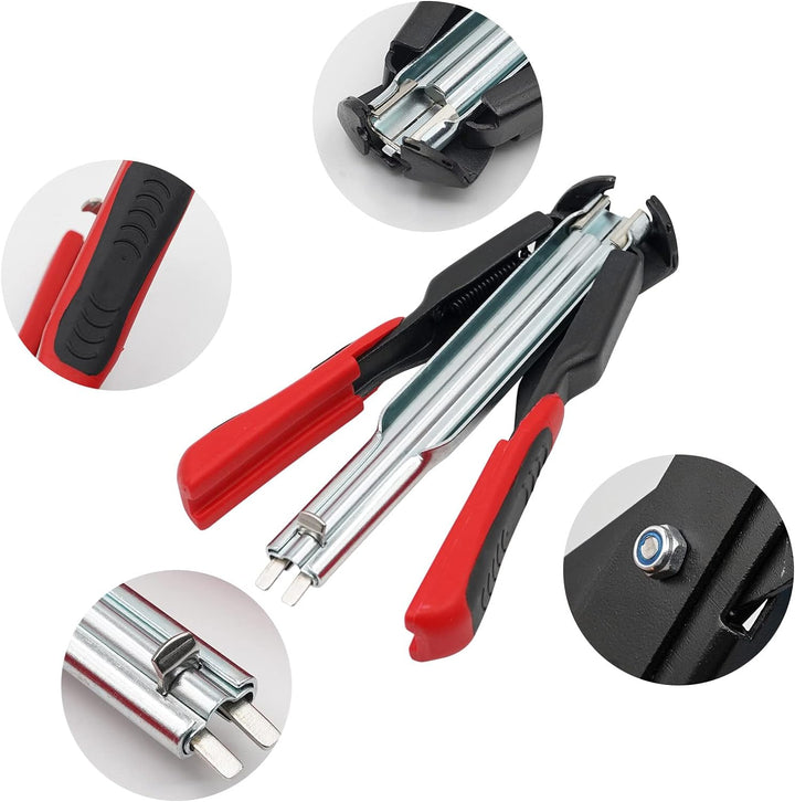 MOGOULUA Hog Ringzangen Set Haustierkäfig Zange mit 2500 Stück Zaunzange Ringe C-Typ Clip Automatisc