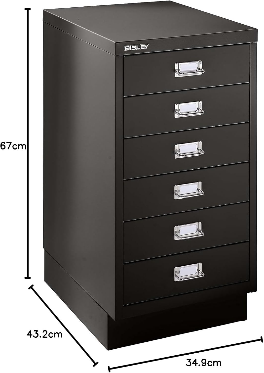 BISLEY | MultiDrawer™ 39er Serie | mit Sockel | DIN A3 | 6 Schubladen | Schwarz