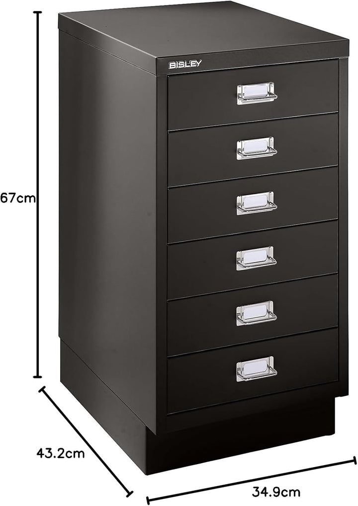 BISLEY | MultiDrawer™ 39er Serie | mit Sockel | DIN A3 | 6 Schubladen | Schwarz