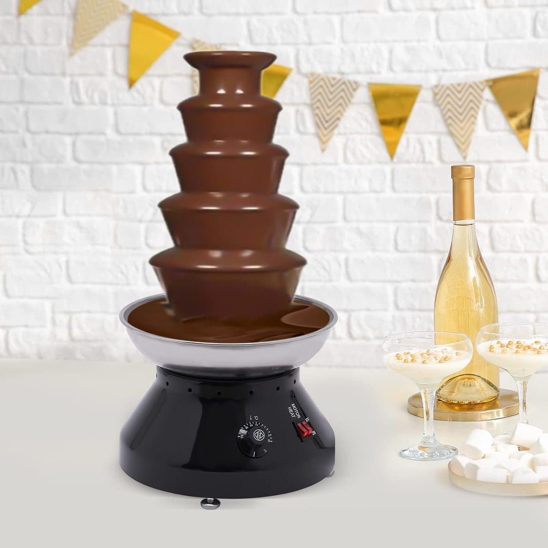 Turm 5 Tier 7 lb Grosse Kapazität Edelstahl Schokoladenbrunnen Kommerzielle Heisse Schokolade Fondue